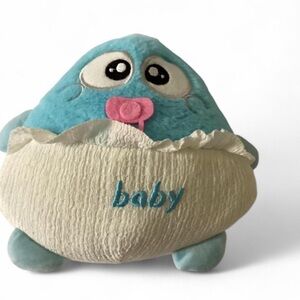 Blue and Cream Plush Toy with Baby Diaper and Pacifier